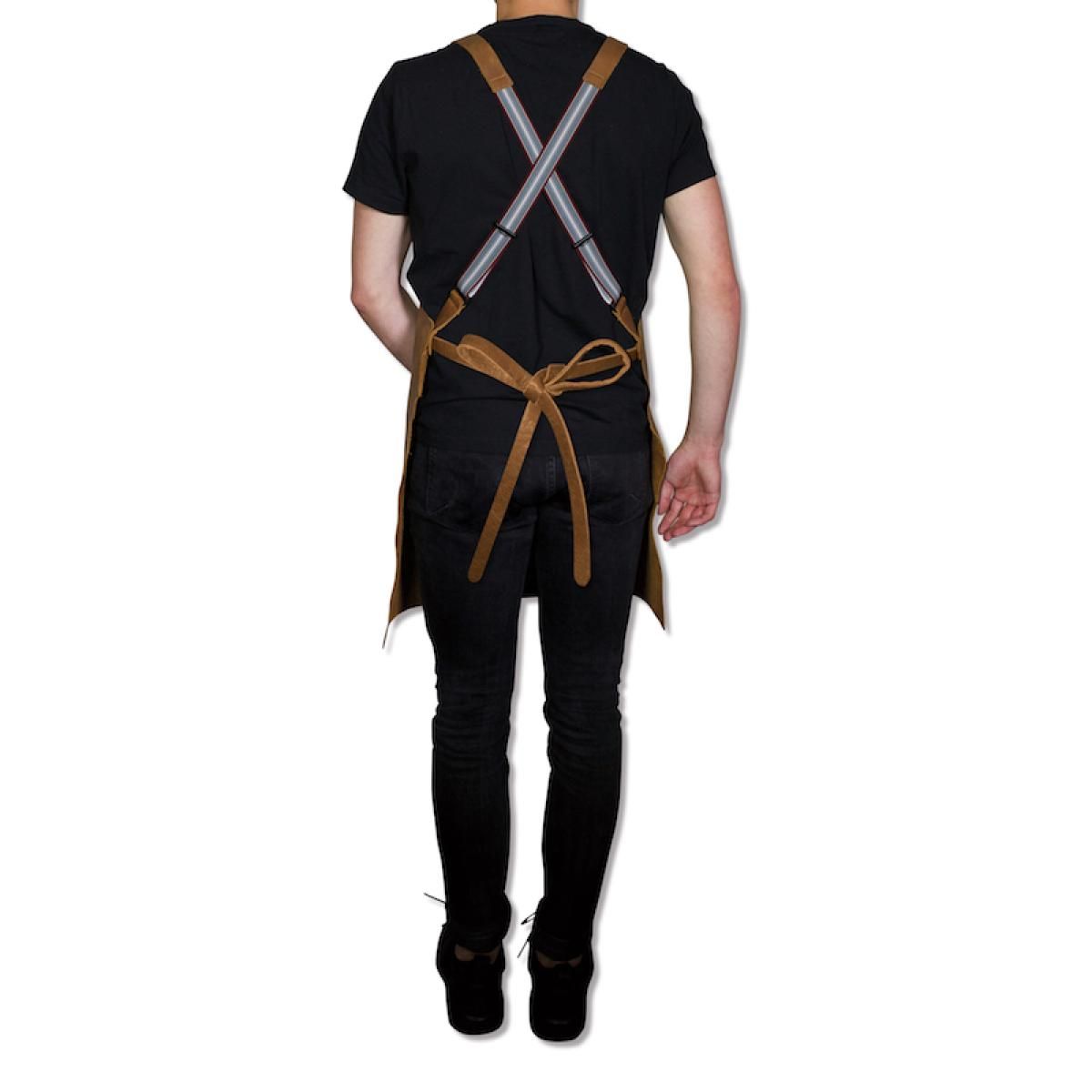 DUTCHDELUXES Suspender Forkle i skinn | Vintage Cognac