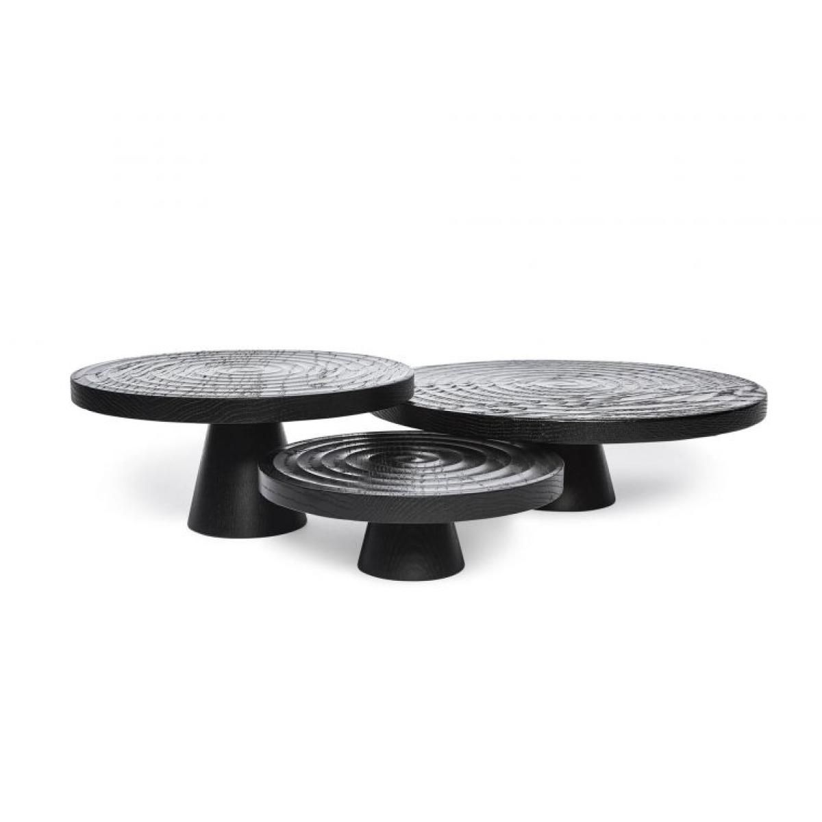 DUTCHDELUXES Serveringsfat med stett Ø25xH11cm | Eik | Dark