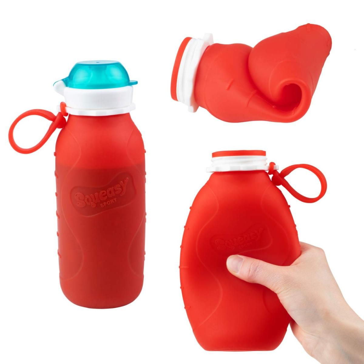 SQUEASY Klemmeflaske i silikon 480ml Rød