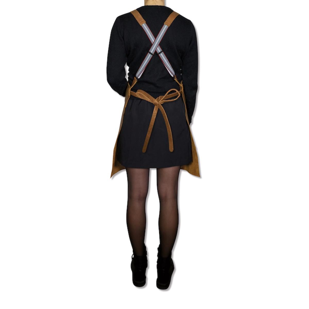 DUTCHDELUXES Suspender Forkle i skinn | Vintage Cognac