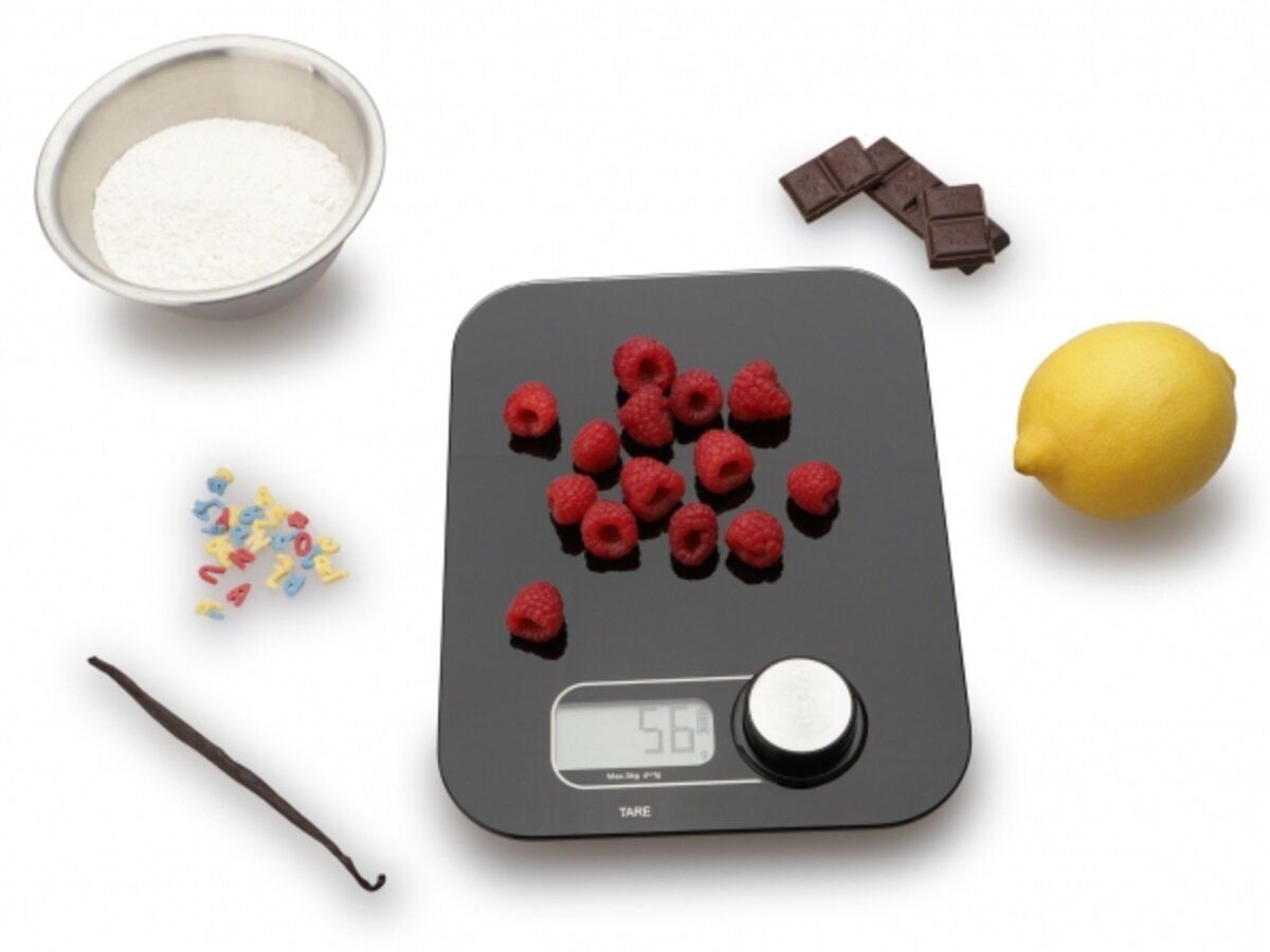 WEIS Kjøkkenvekt, sort. Batteriløs, Eco Pro 10g-5kg
