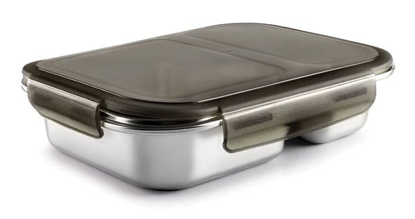 Hovedbilde LACOR Mikrobølgesikker matboks i stål m/tett lokk og 2 rom