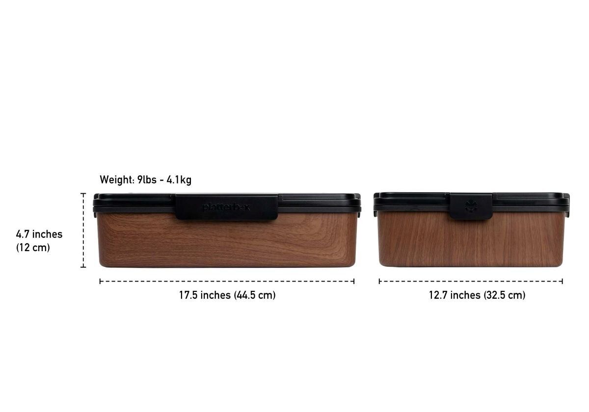 PLATTERBOX Walnut | Smart matboks med rom for piknik