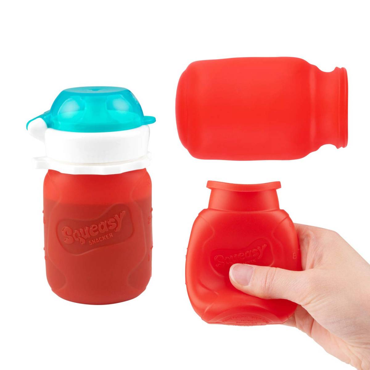 SQUEASY Klemmeflaske i silikon 100ml Rød
